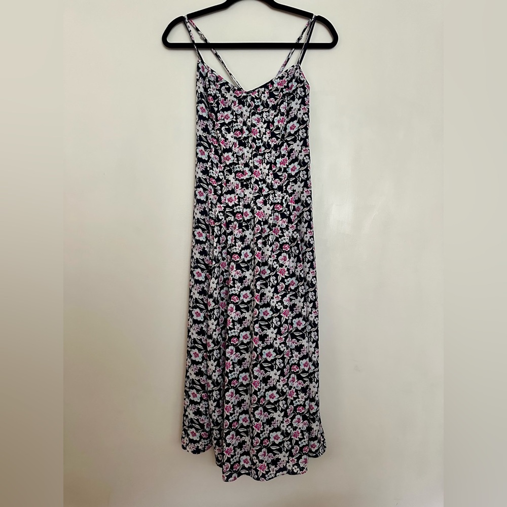 Banana Republic FLORAL PIN-TUCK MIDI DRESS.